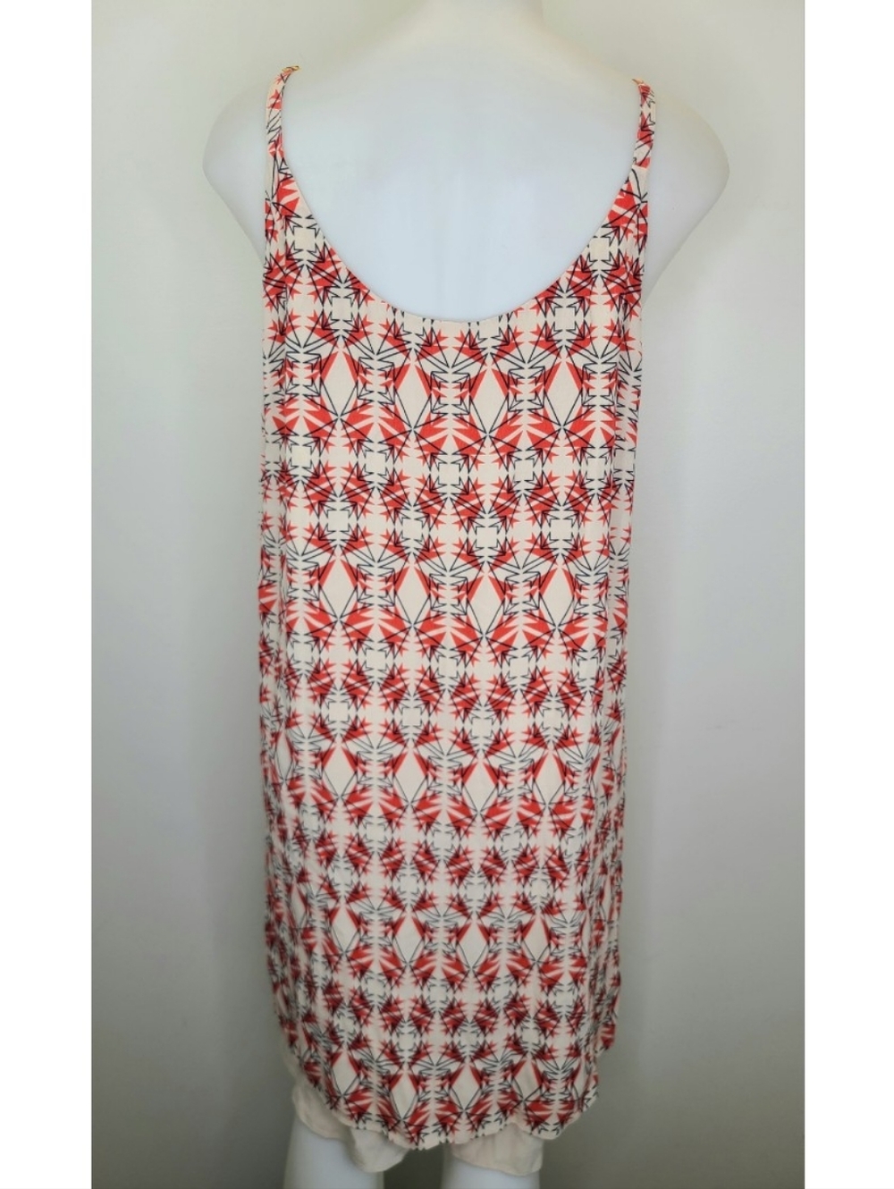Cabi Limited Edition Batik Print Slip Dress Beige Cream Orange Navy Blue Large - Picture 6 of 10